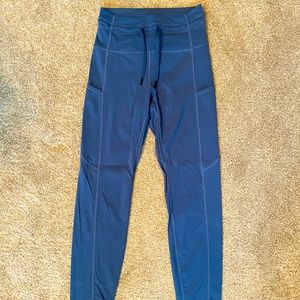 Zyia Calm Blue Drawstring Luxe 7/8 Leggings